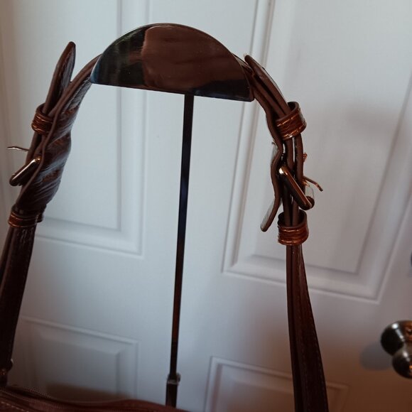 Marc Chantal MC Vintage Kirste Multi Croco Stripes Embossed Should… - Picture 3 of 10